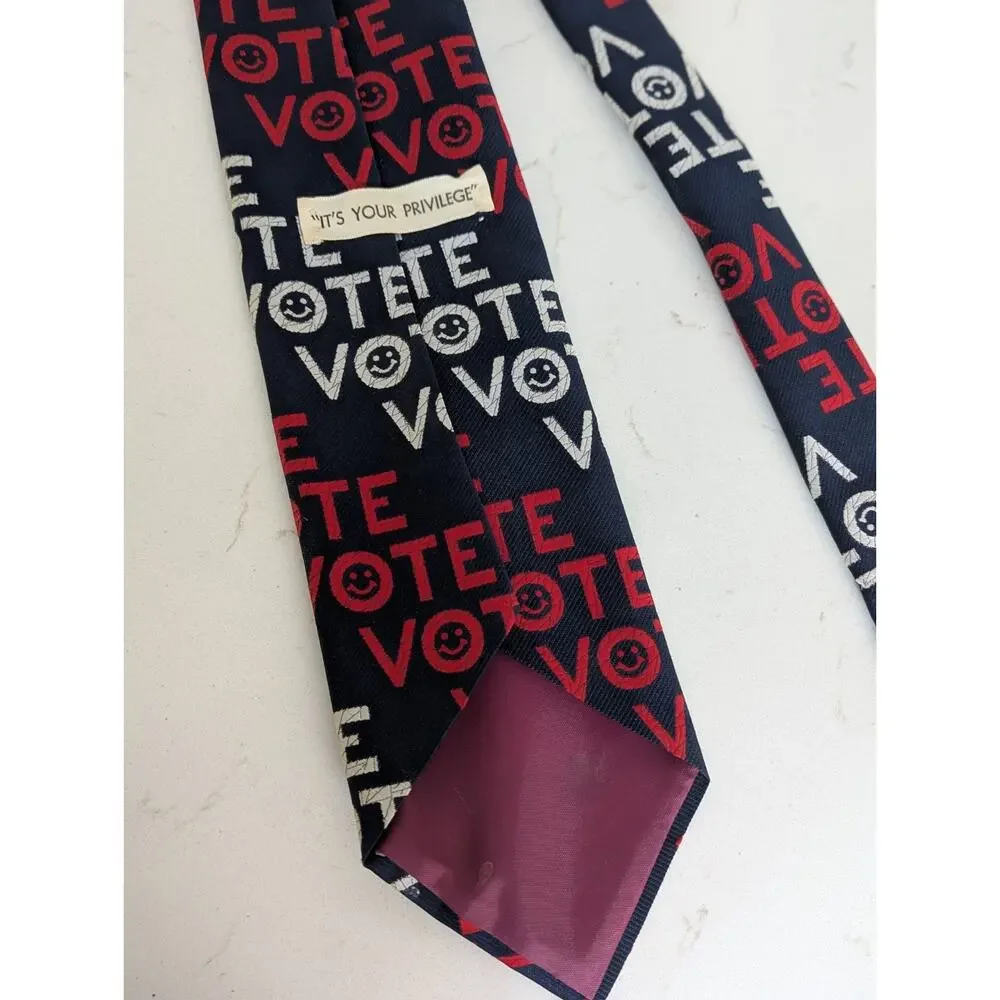 Vtg. VOTE Necktie 1970's Towncraft JCPENNEY John Glenn 